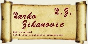 Marko Žikanović vizit kartica